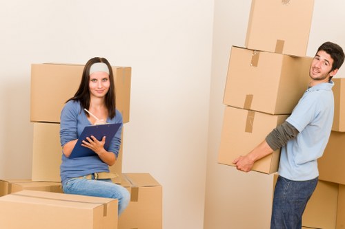 Careful unloading and placement of belongings at a new Swiss home