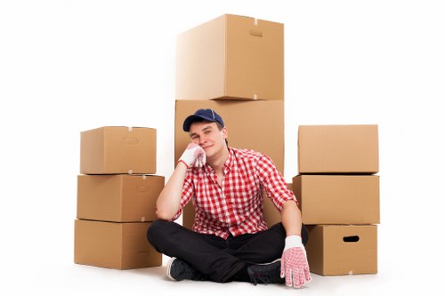 Packed moving boxes and furniture protection for a Swiss relocation